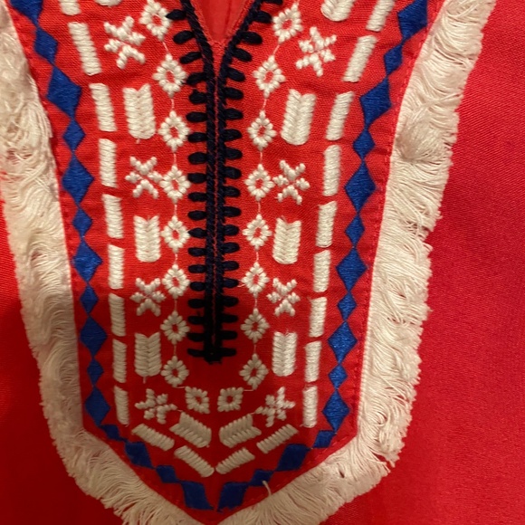 Mud Pie Women's Sleeveless Sundress Dress Sz.L Hot Pink with Blue and Cream Trim - Picture 7 of 16